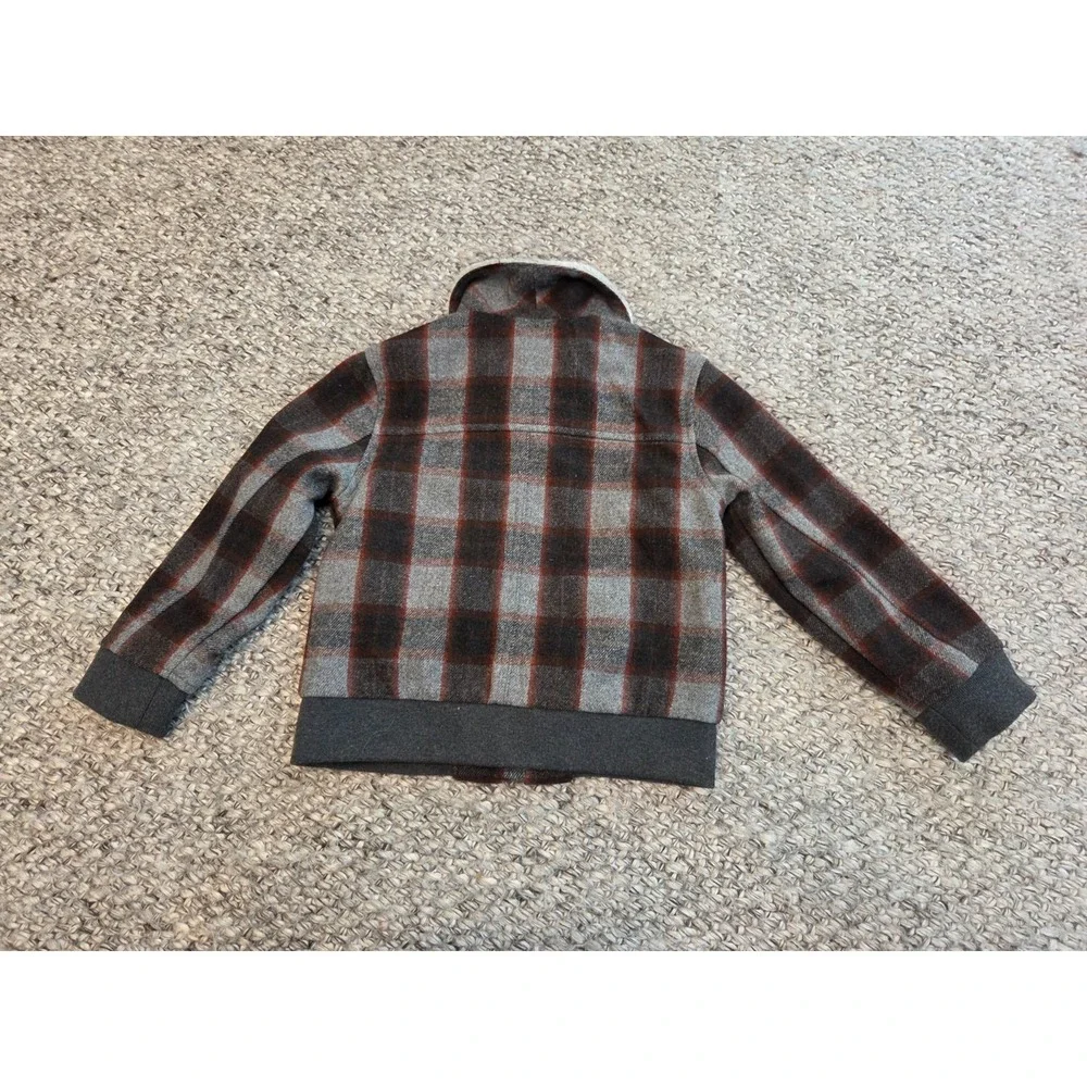 Janie and Jack Bomber Jacket Sherpa Collar Zip Up Flannel Plaid Boys 3-4